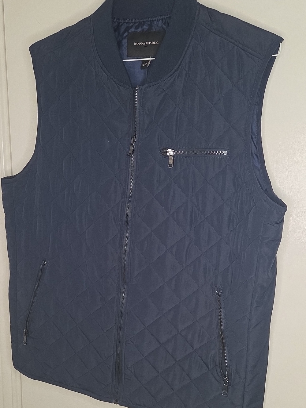 Banana Republic Quilted Navy Blue Men's Vest